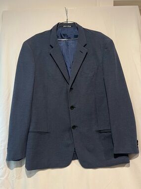 Armani Collezioni Saks Fifth Avenue Navy Blue Textured Sport Coat